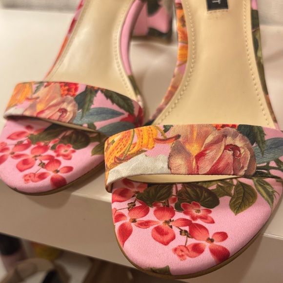 Nine West Pink Floral Heels - Picture 5 of 5